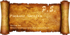 Paskesz Sarolta névjegykártya